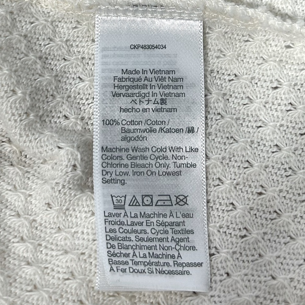 MADEWELL Pointelle Single-Button Vest Size M Bleached Canvas - Picture 12 of 13